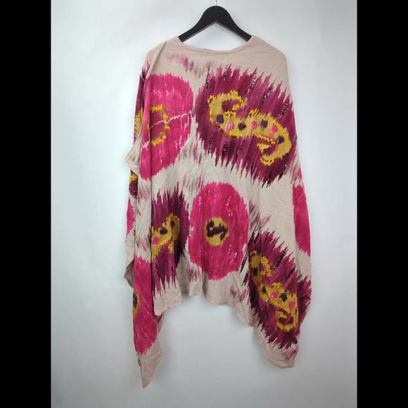 [SOLD] RALPH LAUREN PURPLE LABEL Sz XS - S Ruana Ikat Sequin Shawl COLLECTION - Picture 7 of 11